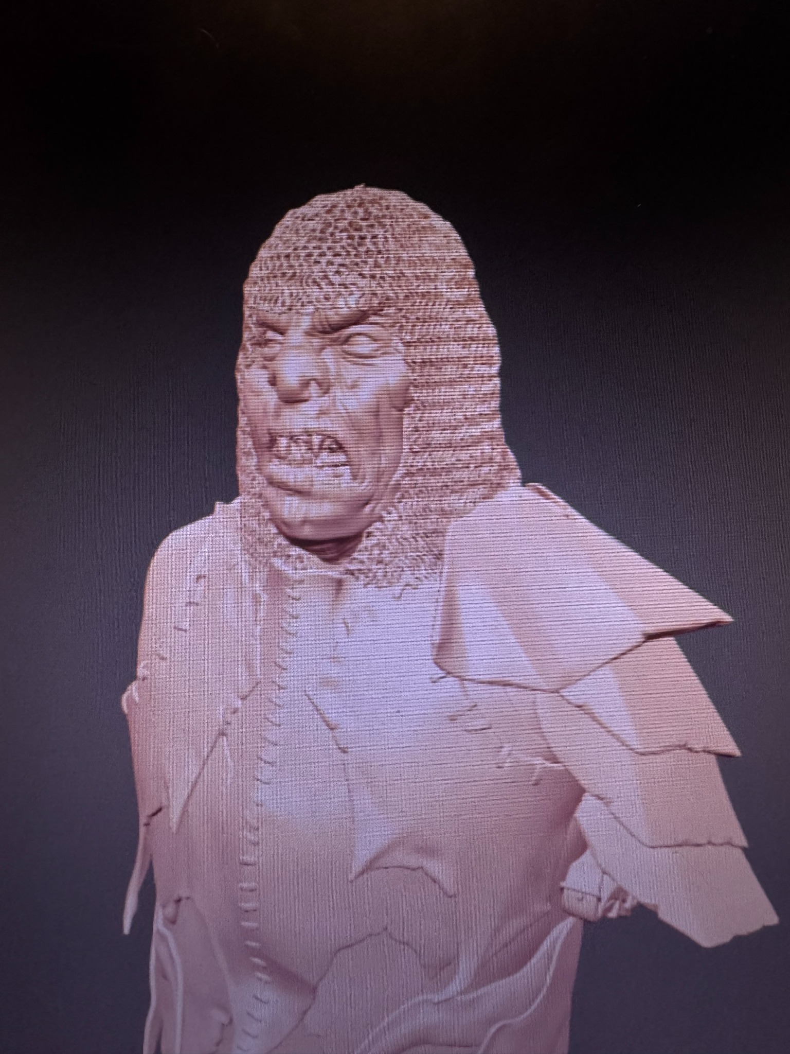 Orc Warrior three quarter digital sculpt